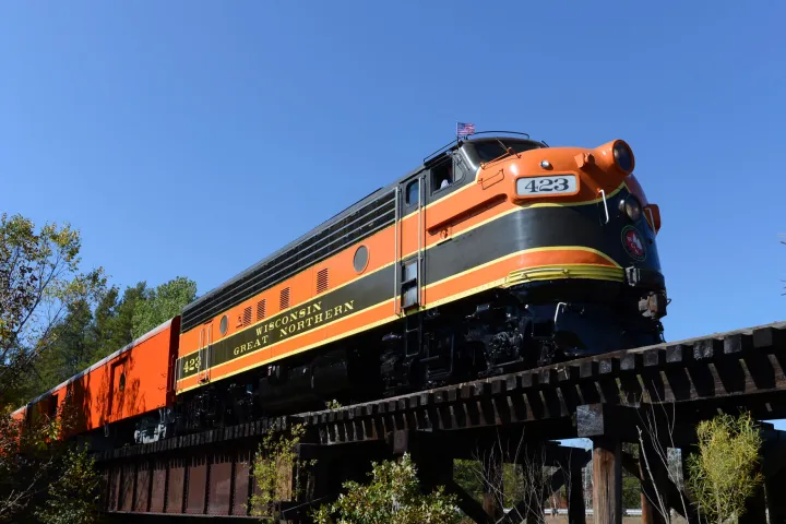 a train on a steel track